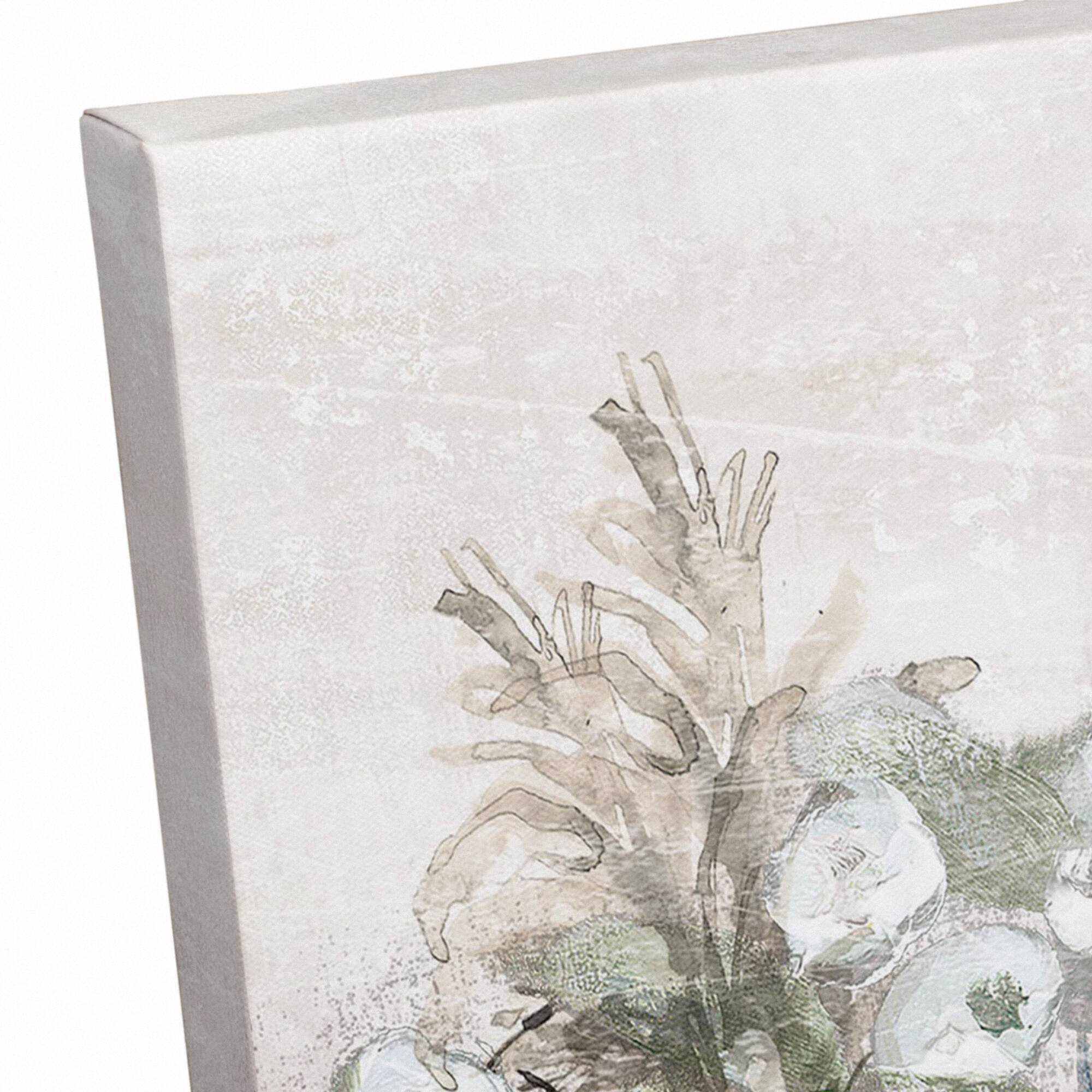 Floral Natural Pots Canvas Wall Art